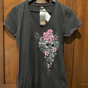 *NWT* Harley-Davidson Gray T-shirt w/rhinestones